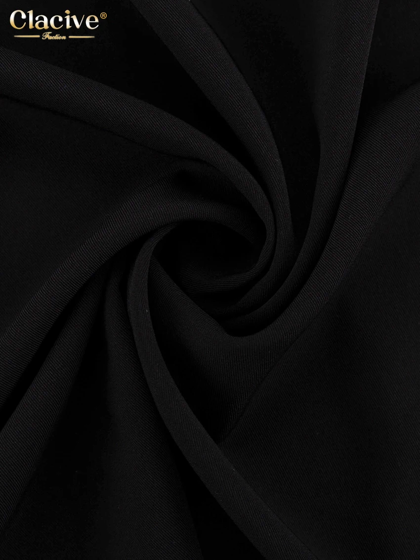 Clacive Fashion Black Office Skirts For Women 2023 Elegant High Waist Slit Long Skirt Faldas Casual Chic Skirt Female Clothing