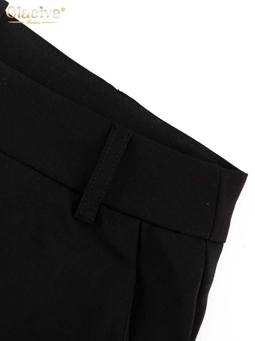 Clacive Fashion Black Office Skirts For Women 2023 Elegant High Waist Slit Long Skirt Faldas Casual Chic Skirt Female Clothing