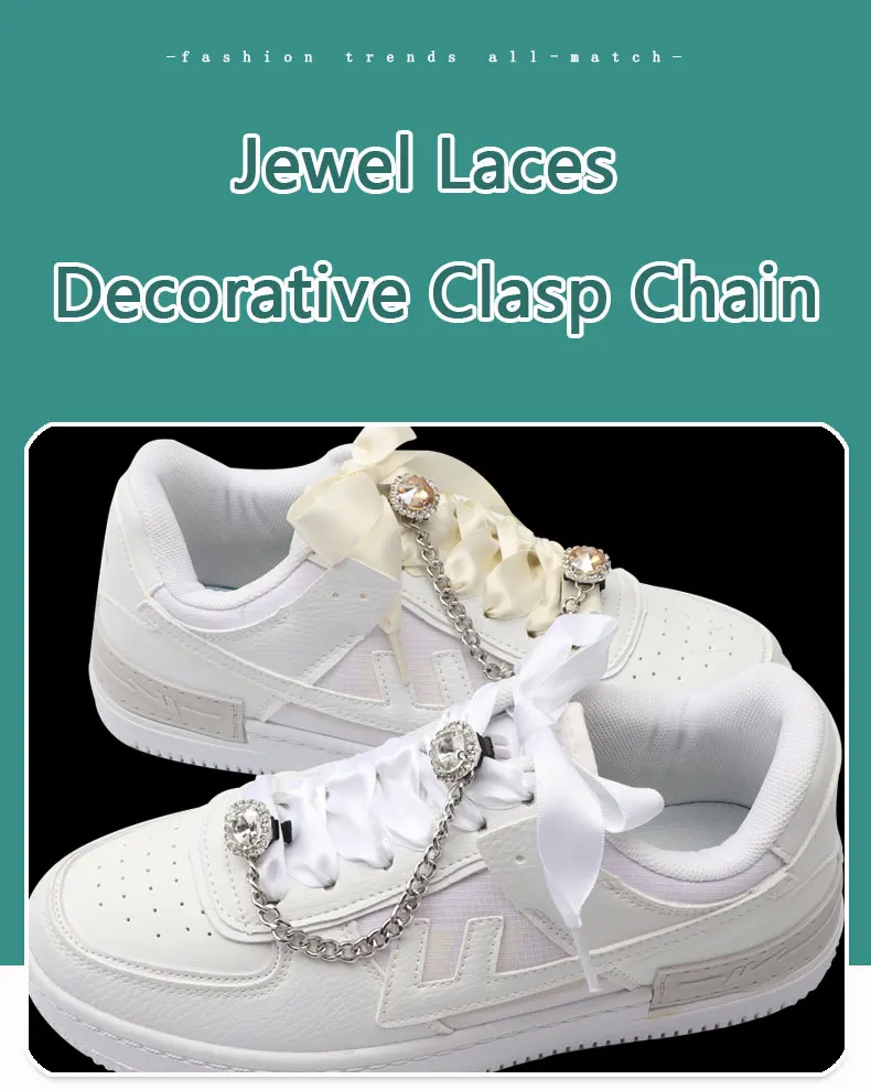 1 Pair Shoe Buckle Clips Shoelace Chain Charms Sneakers Colorful Crystal Gemstone Decoration Ornaments Pendant Trend Accessories