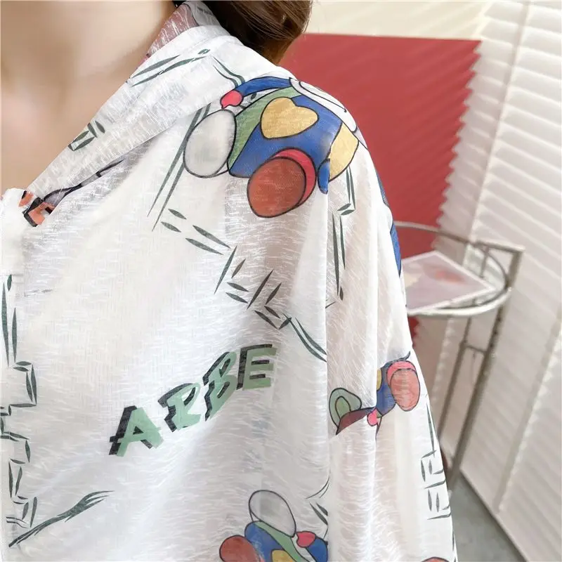 Women's Trench Coat Jacket Hooded Sun Protection Clothing Summer Loose Large Size Anti-UV Breathable Thin Outdoor Sportswear New