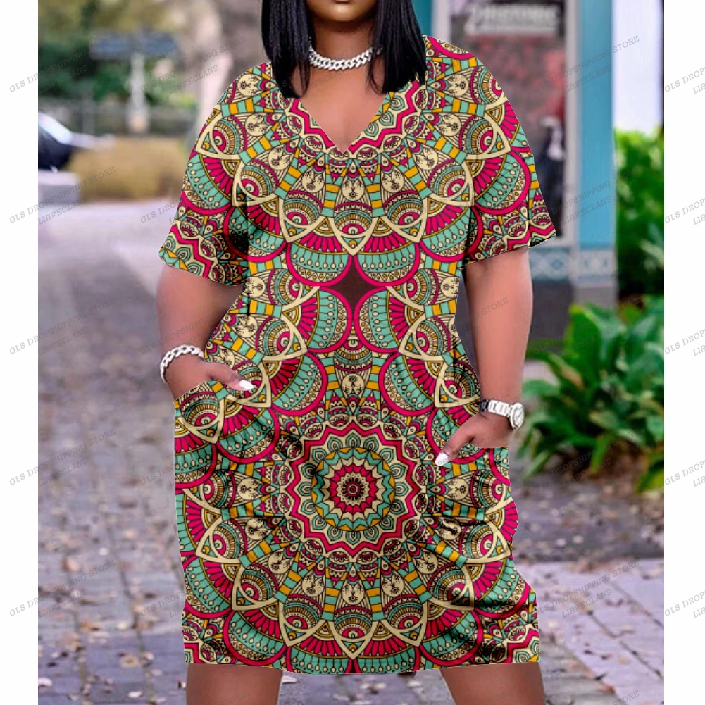 Summer Dresses Women Fashion Casual Black Africa Dress Party Evening Boho Girls Large Size Chain Dress Sexy Brand Sundress Beach