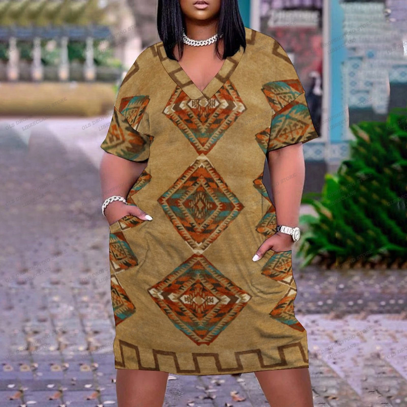 Summer Dresses Women Fashion Casual Black Africa Dress Party Evening Boho Girls Large Size Chain Dress Sexy Brand Sundress Beach