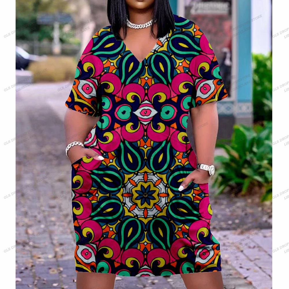 Summer Dresses Women Fashion Casual Black Africa Dress Party Evening Boho Girls Large Size Chain Dress Sexy Brand Sundress Beach