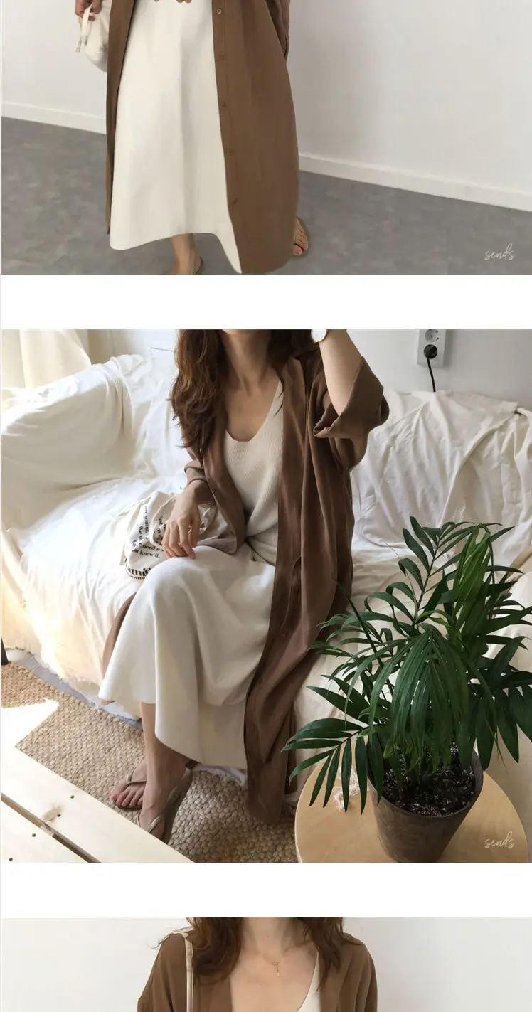 Shirt Dress For Women Harajuku Aesthetic Vintage Clothes Woman Korean Fashion Maxi Robe Casual Dresses Long Brownblack