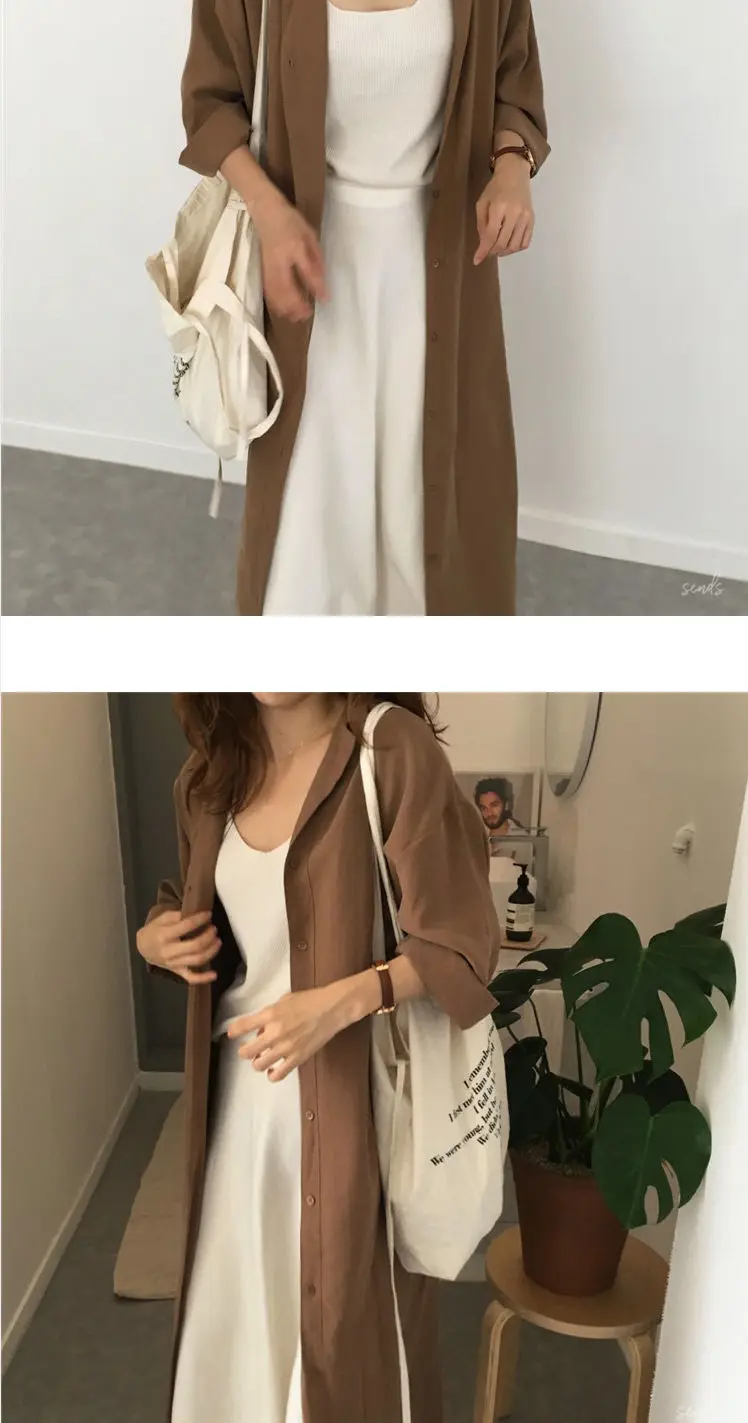 Shirt Dress For Women Harajuku Aesthetic Vintage Clothes Woman Korean Fashion Maxi Robe Casual Dresses Long Brownblack