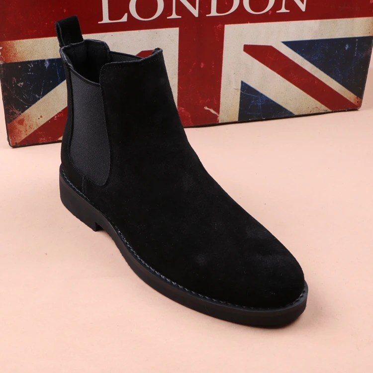 Korean style men boots cowboy casual shoes cow suede leather chelsea boot spring autumn platform ankle botas hombre chaussures