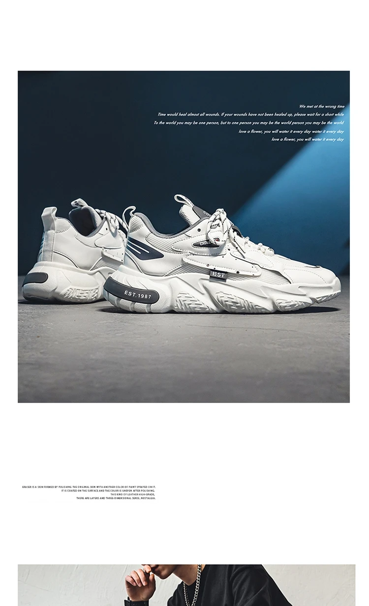 2023 New Fashion Shoes Men Chunky Sneakers Mesh Lightweight Trendy Casual Shoes Non-slip Tennis Sports Shoes Athletic