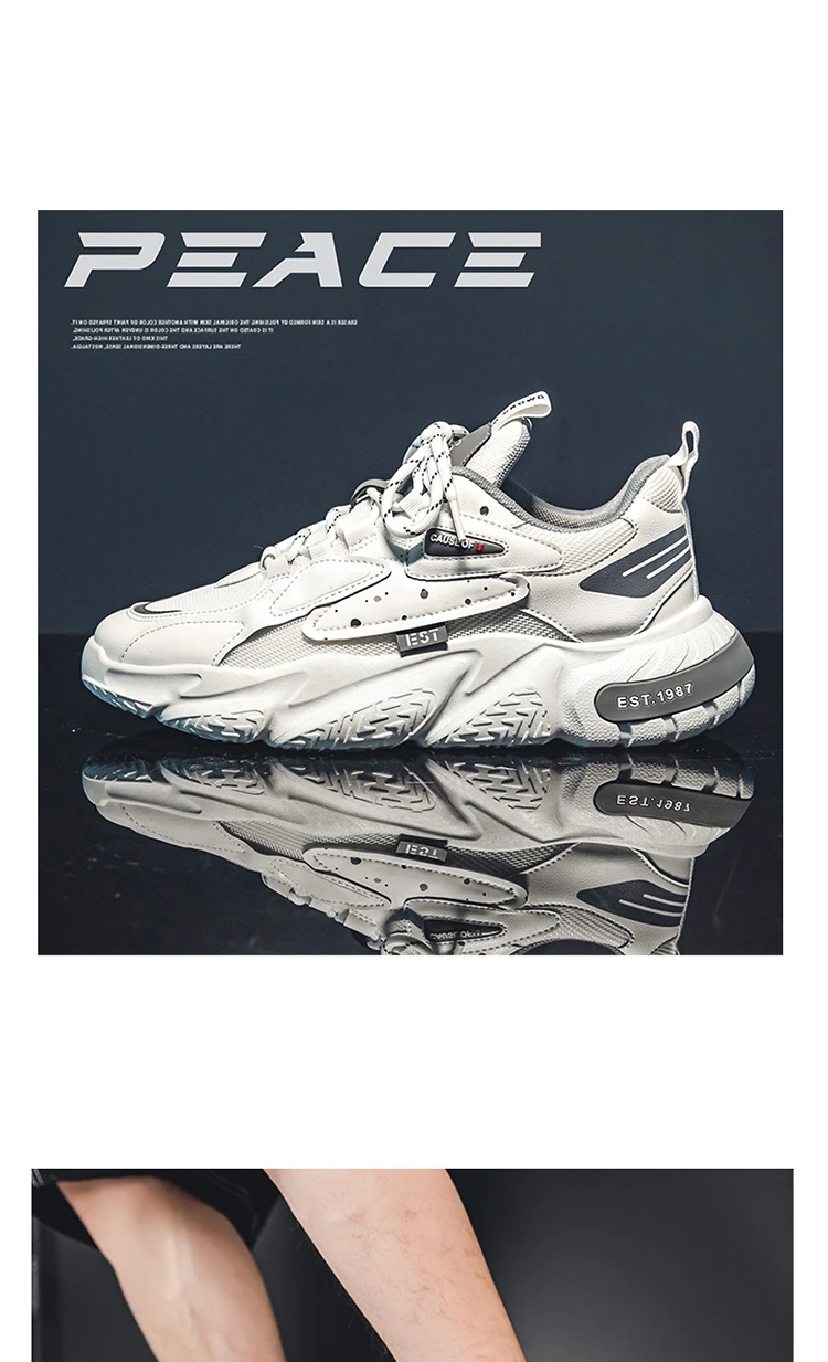 2023 New Fashion Shoes Men Chunky Sneakers Mesh Lightweight Trendy Casual Shoes Non-slip Tennis Sports Shoes Athletic