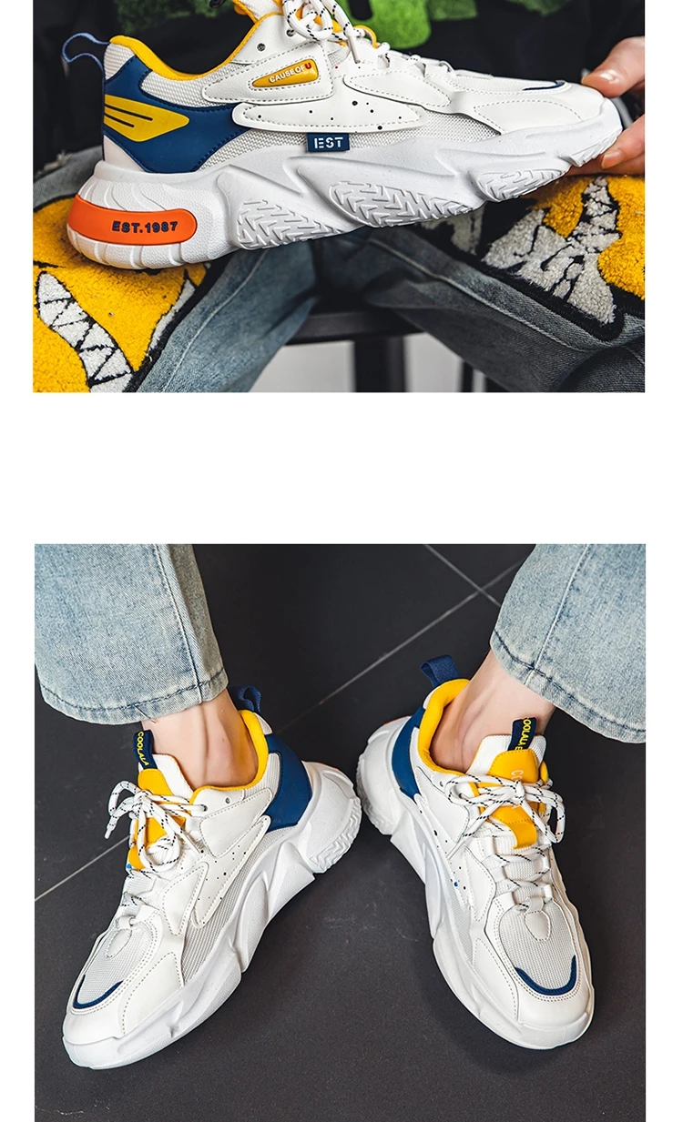 2023 New Fashion Shoes Men Chunky Sneakers Mesh Lightweight Trendy Casual Shoes Non-slip Tennis Sports Shoes Athletic