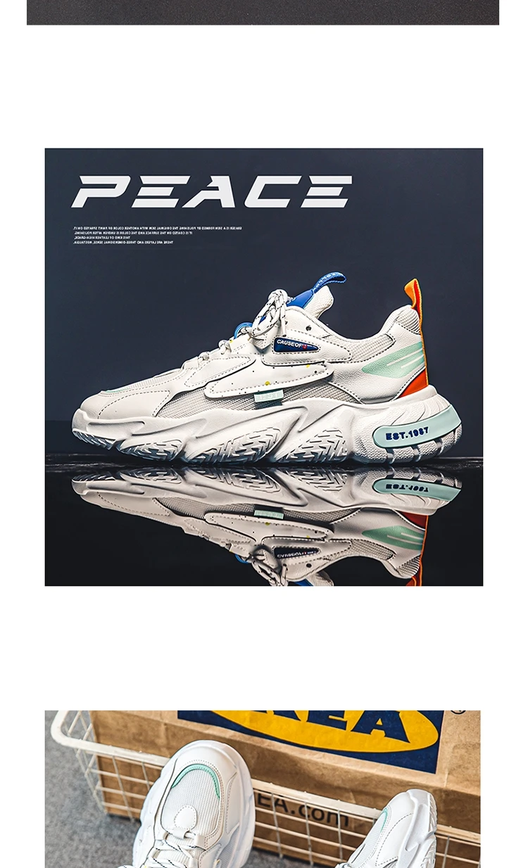 2023 New Fashion Shoes Men Chunky Sneakers Mesh Lightweight Trendy Casual Shoes Non-slip Tennis Sports Shoes Athletic