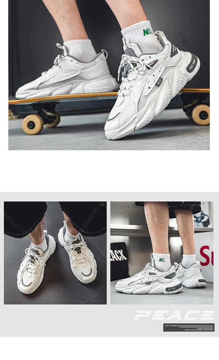 2023 New Fashion Shoes Men Chunky Sneakers Mesh Lightweight Trendy Casual Shoes Non-slip Tennis Sports Shoes Athletic