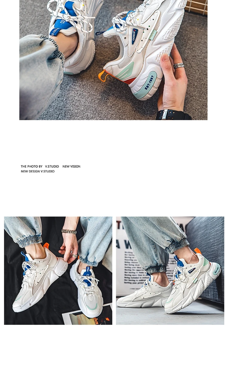 2023 New Fashion Shoes Men Chunky Sneakers Mesh Lightweight Trendy Casual Shoes Non-slip Tennis Sports Shoes Athletic