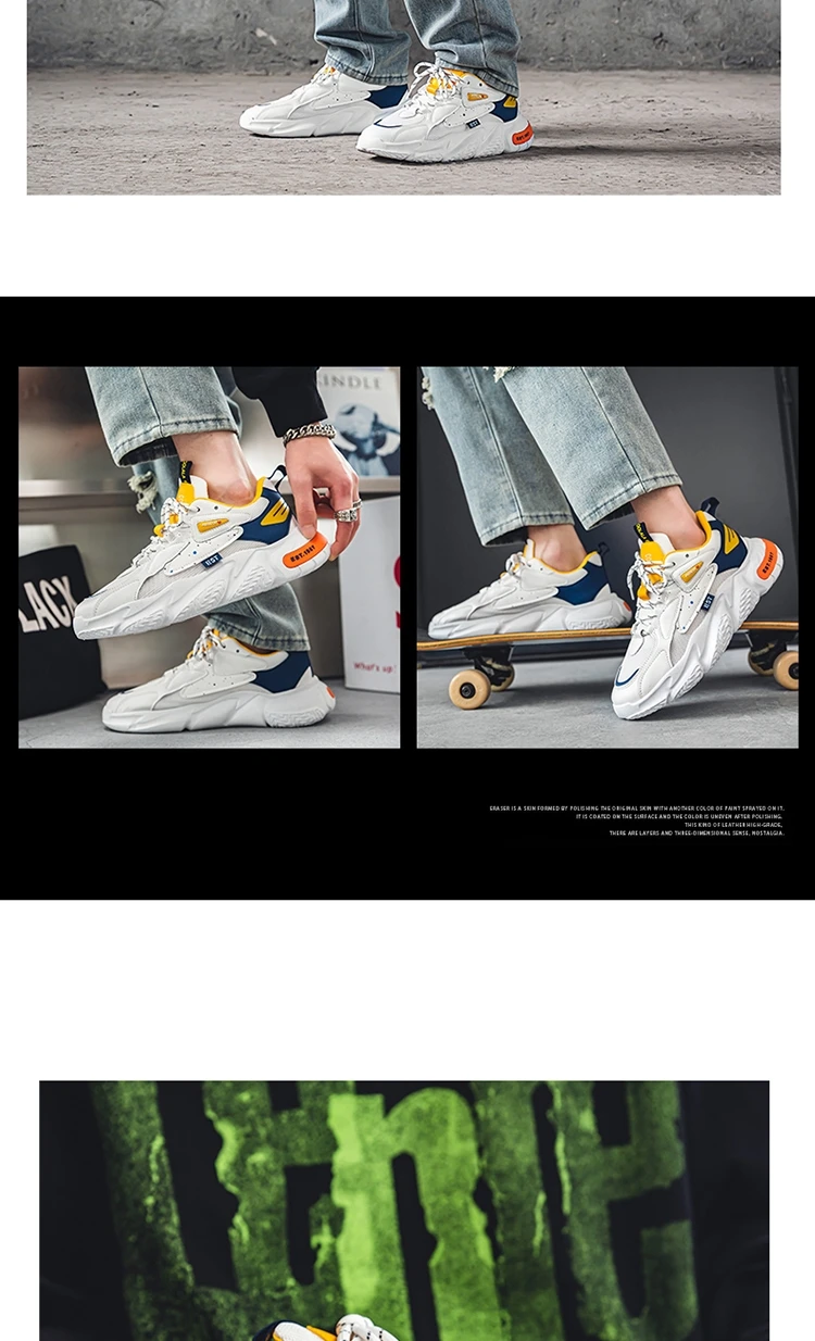 2023 New Fashion Shoes Men Chunky Sneakers Mesh Lightweight Trendy Casual Shoes Non-slip Tennis Sports Shoes Athletic