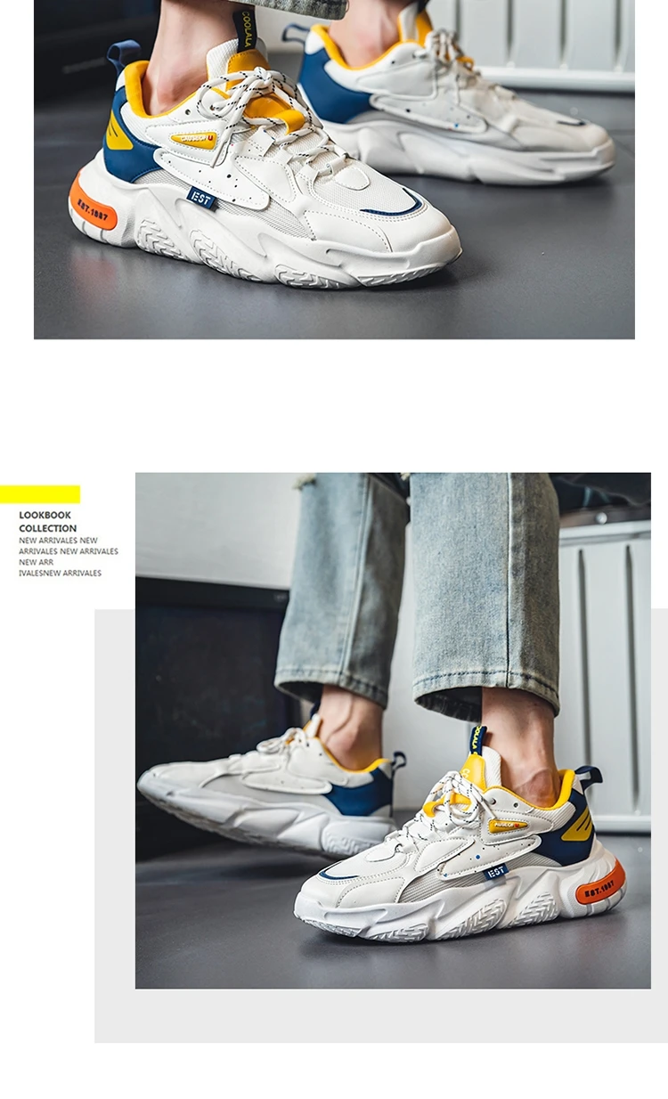 2023 New Fashion Shoes Men Chunky Sneakers Mesh Lightweight Trendy Casual Shoes Non-slip Tennis Sports Shoes Athletic