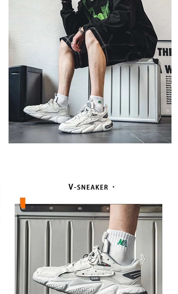 2023 New Fashion Shoes Men Chunky Sneakers Mesh Lightweight Trendy Casual Shoes Non-slip Tennis Sports Shoes Athletic