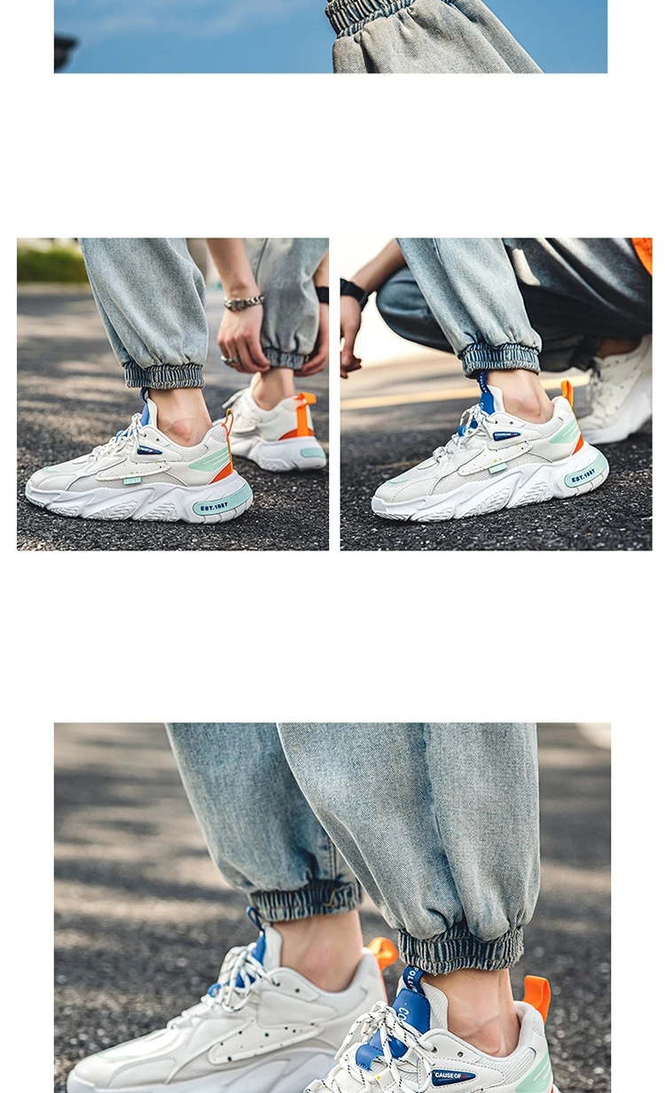 2023 New Fashion Shoes Men Chunky Sneakers Mesh Lightweight Trendy Casual Shoes Non-slip Tennis Sports Shoes Athletic