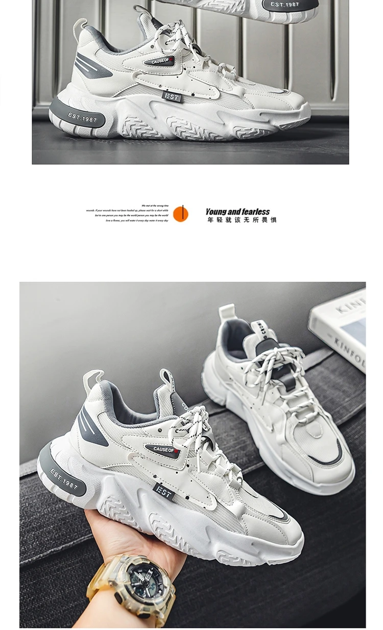 2023 New Fashion Shoes Men Chunky Sneakers Mesh Lightweight Trendy Casual Shoes Non-slip Tennis Sports Shoes Athletic