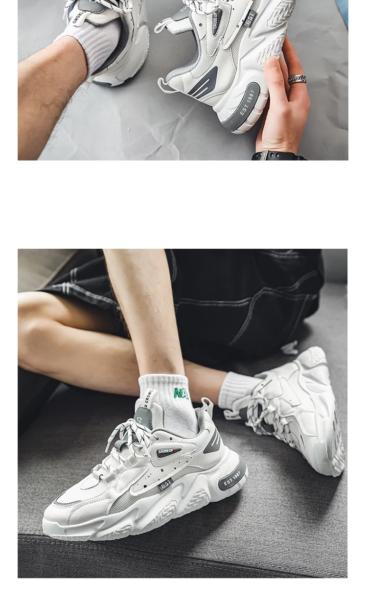 2023 New Fashion Shoes Men Chunky Sneakers Mesh Lightweight Trendy Casual Shoes Non-slip Tennis Sports Shoes Athletic