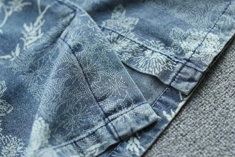 Amax luluE British 2024 Summer New Fashion Women Denim Printed Skirts Ladies Elastic Loose Skirt Female Casual Vintage Clothing