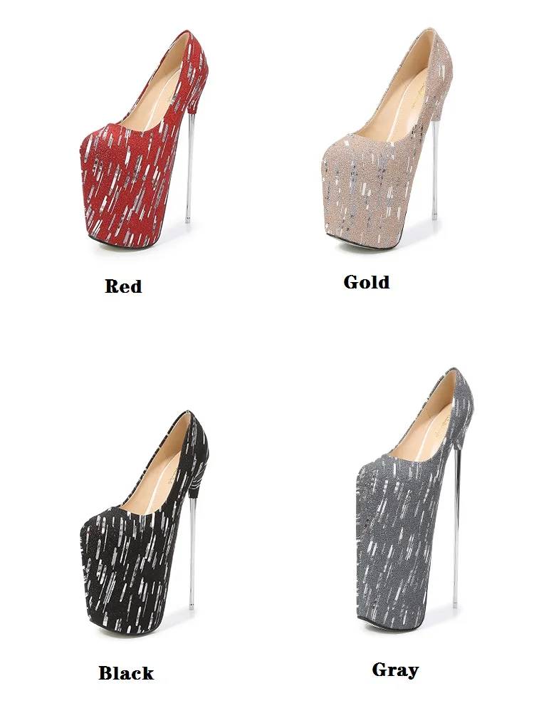 SDTRFT Catwalk Shows Pumps Gold Red Shoes Woman 20cm 22cm 30cm Metal Thin Heels Bridal Zapatos Mujer Party Dance Girl's Stiletto