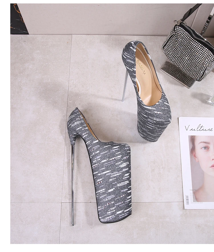 SDTRFT Catwalk Shows Pumps Gold Red Shoes Woman 20cm 22cm 30cm Metal Thin Heels Bridal Zapatos Mujer Party Dance Girl's Stiletto