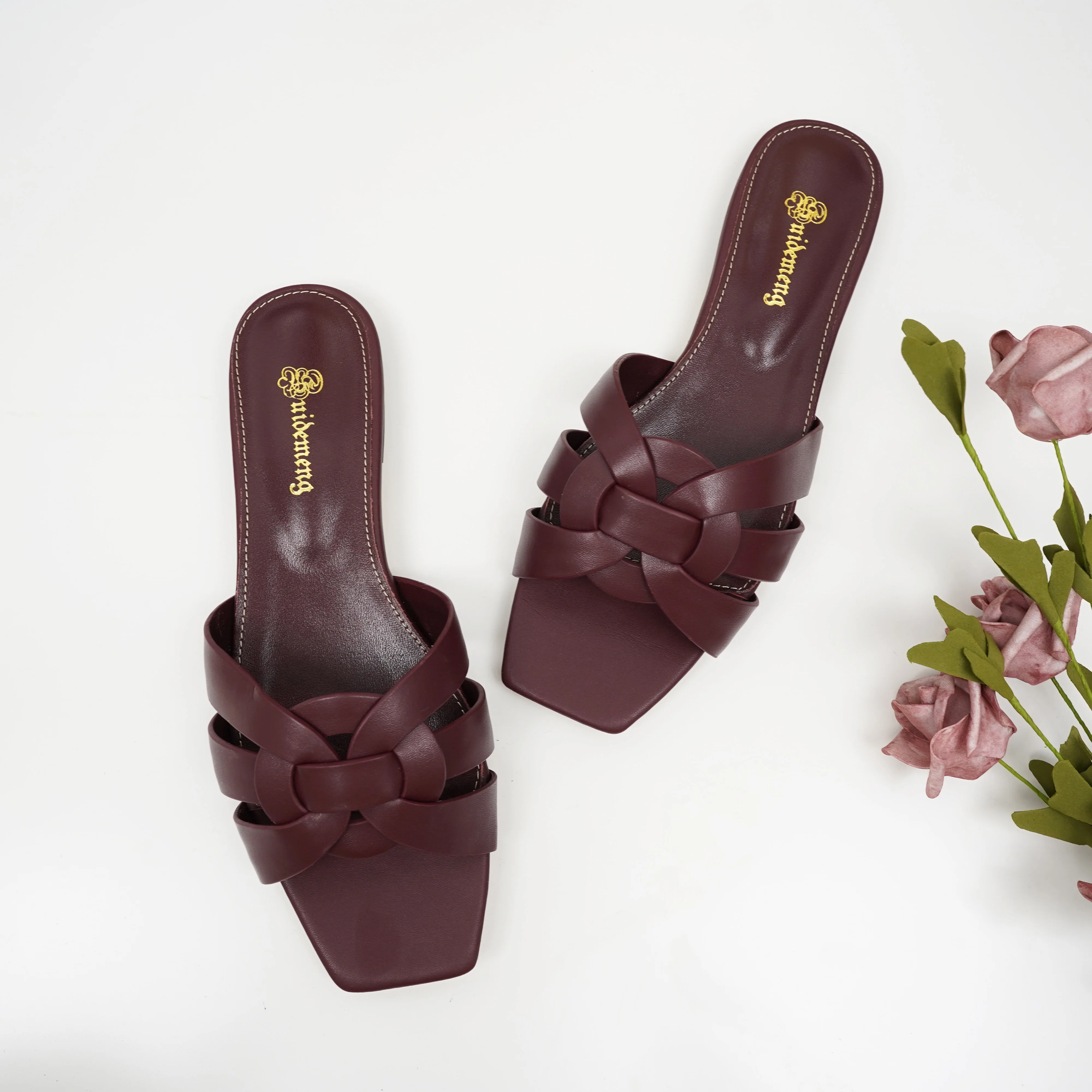 Elegant Party Women's Shoes Luxury Leather Slippers Comfortable Casual Shoes Open Toe Outdoor Beach Shoes Summer Plus Size 35-44