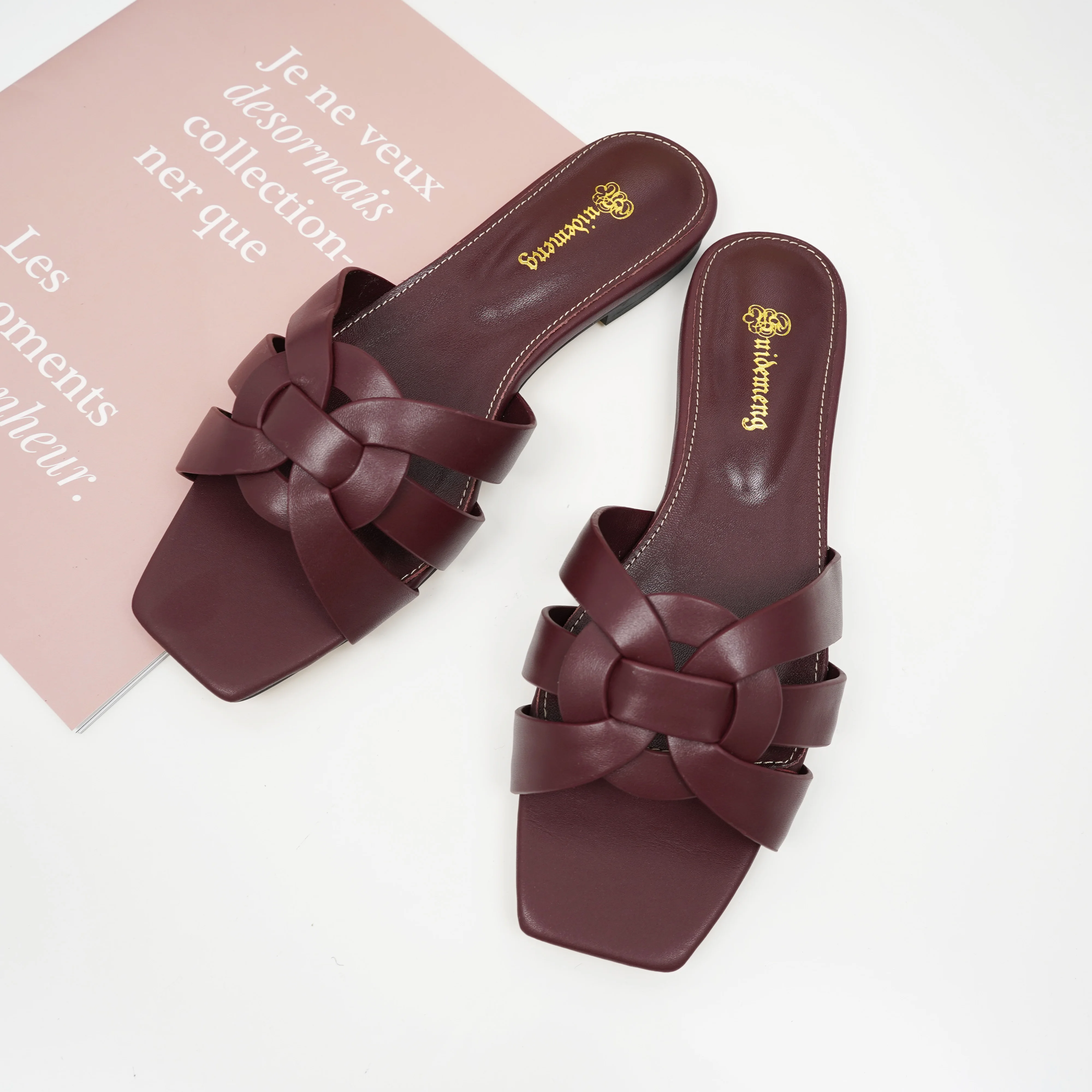 Elegant Party Women's Shoes Luxury Leather Slippers Comfortable Casual Shoes Open Toe Outdoor Beach Shoes Summer Plus Size 35-44
