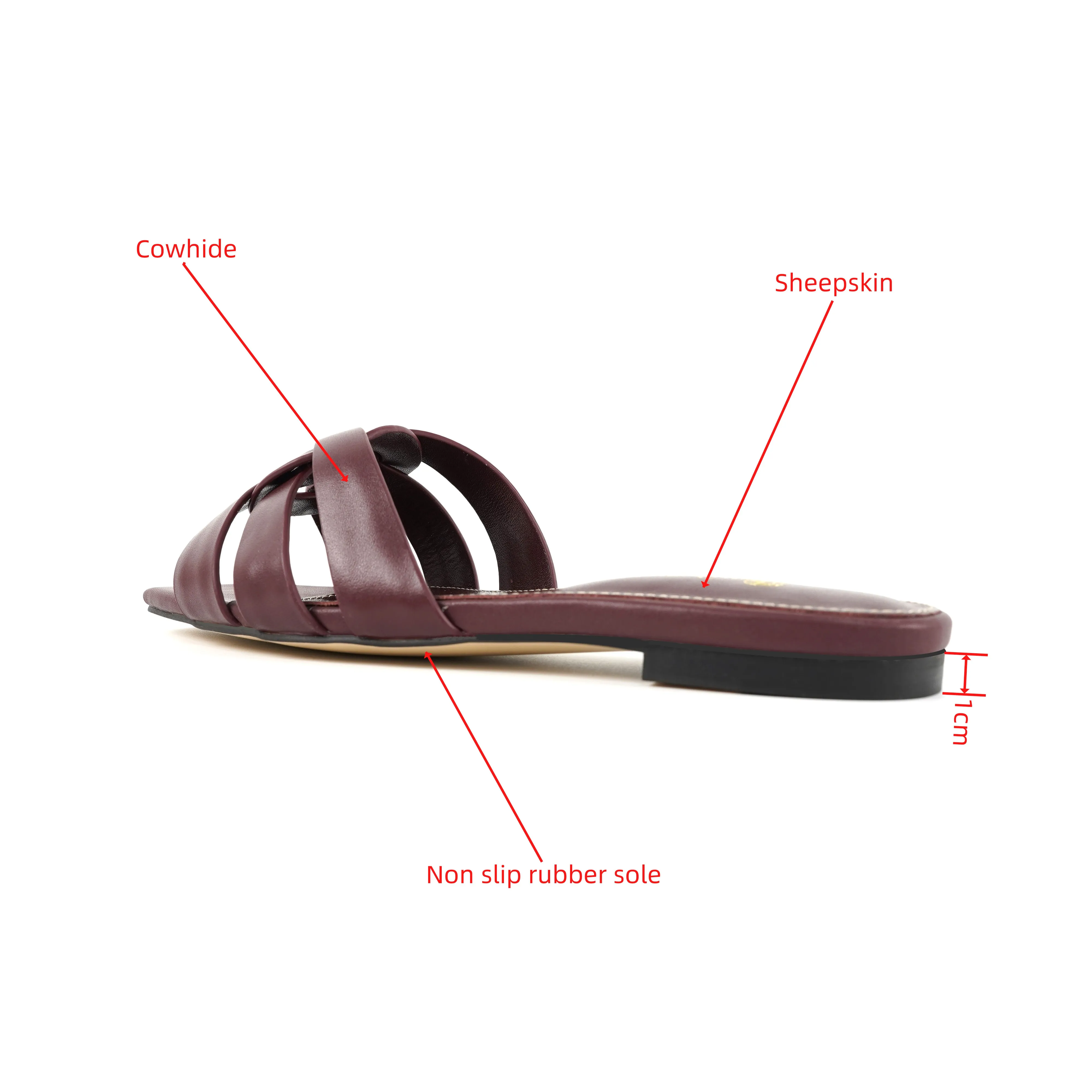 Elegant Party Women's Shoes Luxury Leather Slippers Comfortable Casual Shoes Open Toe Outdoor Beach Shoes Summer Plus Size 35-44
