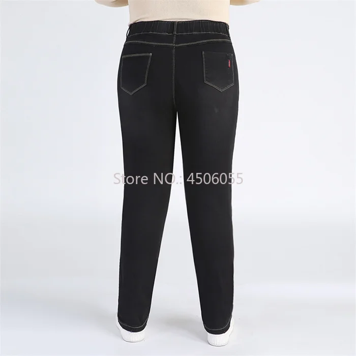 High Quality 130KG Lady Jeans 9XL Stretched Black Elastic Women Loose Trousers Plus Size Female Fit 8XL 6XL Girl Denim Pants