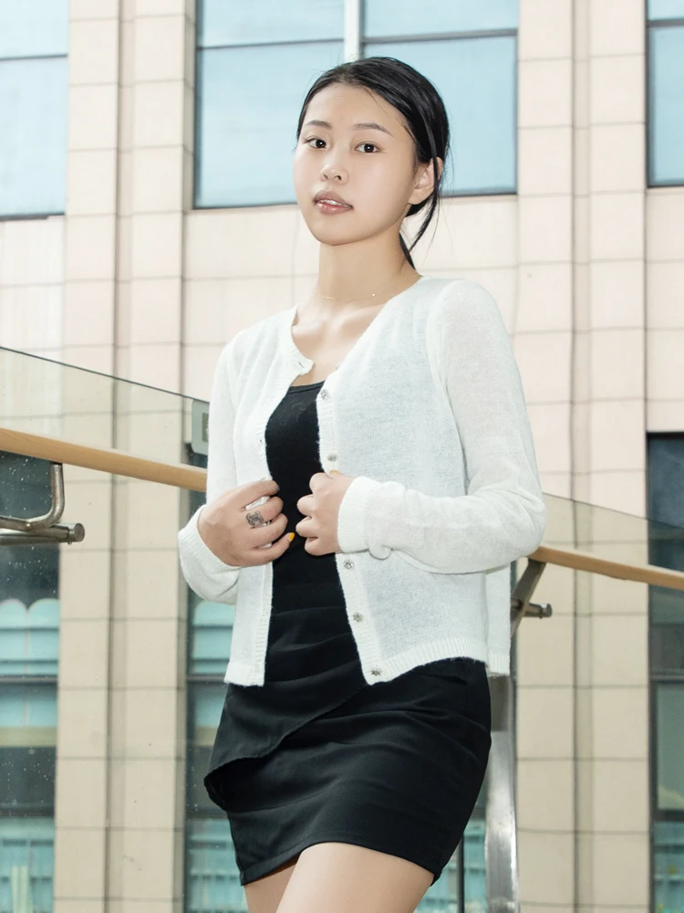 Pink Clothing Cropped Knitted Ladies Sweaters Cardigan Female Women's Coat Spring 2025 Tricot Outerwear Crochet Top Jersey Black