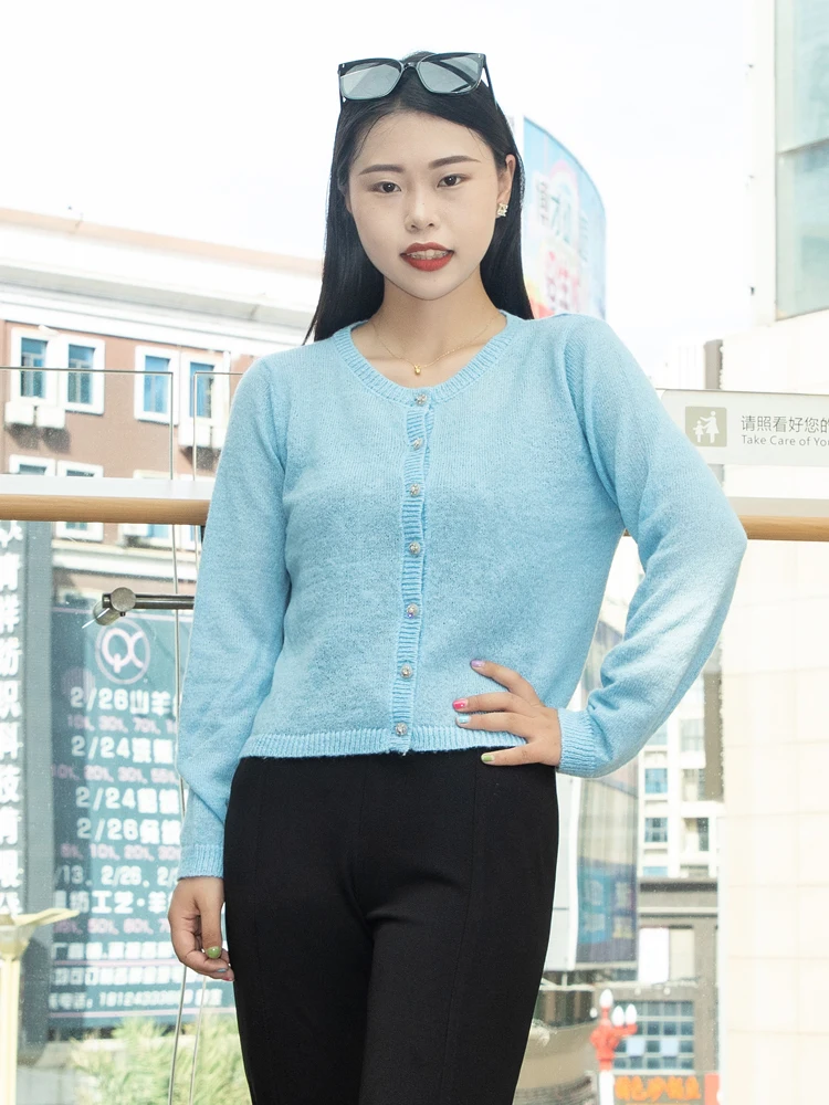 Pink Clothing Cropped Knitted Ladies Sweaters Cardigan Female Women's Coat Spring 2025 Tricot Outerwear Crochet Top Jersey Black