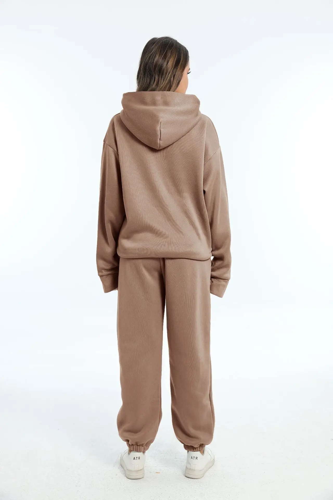 Autumn Women's Tracksuit Two Piece Sets Casual Solid Long Sleeve Hooded Sports Suit Warm Hoodie Sweatshirts Long Pant