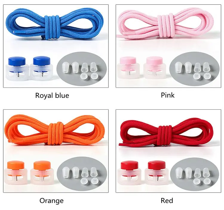 Elastic Round Lock Shoe laces Children's Sneakers Shoelaces without ties No Tie Shoelace Kids Adult Laces for Shoes Shoestrings