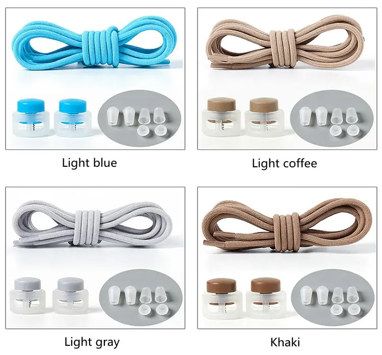 Elastic Round Lock Shoe laces Children's Sneakers Shoelaces without ties No Tie Shoelace Kids Adult Laces for Shoes Shoestrings