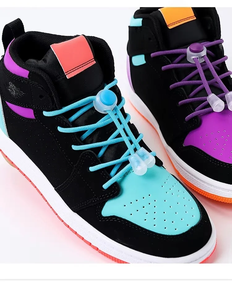 Elastic Round Lock Shoe laces Children's Sneakers Shoelaces without ties No Tie Shoelace Kids Adult Laces for Shoes Shoestrings