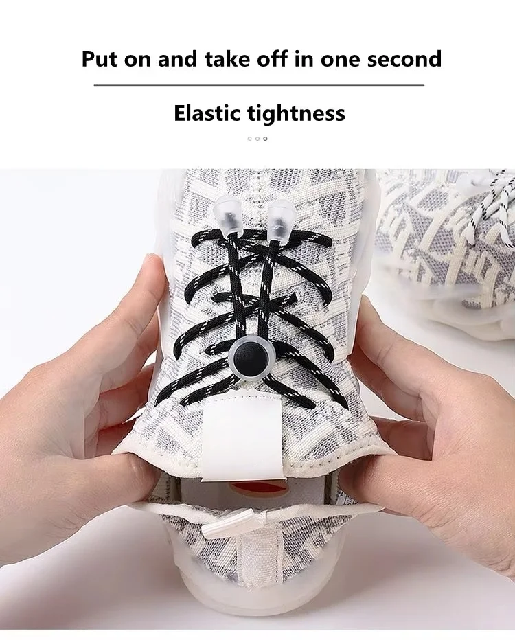 Elastic Round Lock Shoe laces Children's Sneakers Shoelaces without ties No Tie Shoelace Kids Adult Laces for Shoes Shoestrings