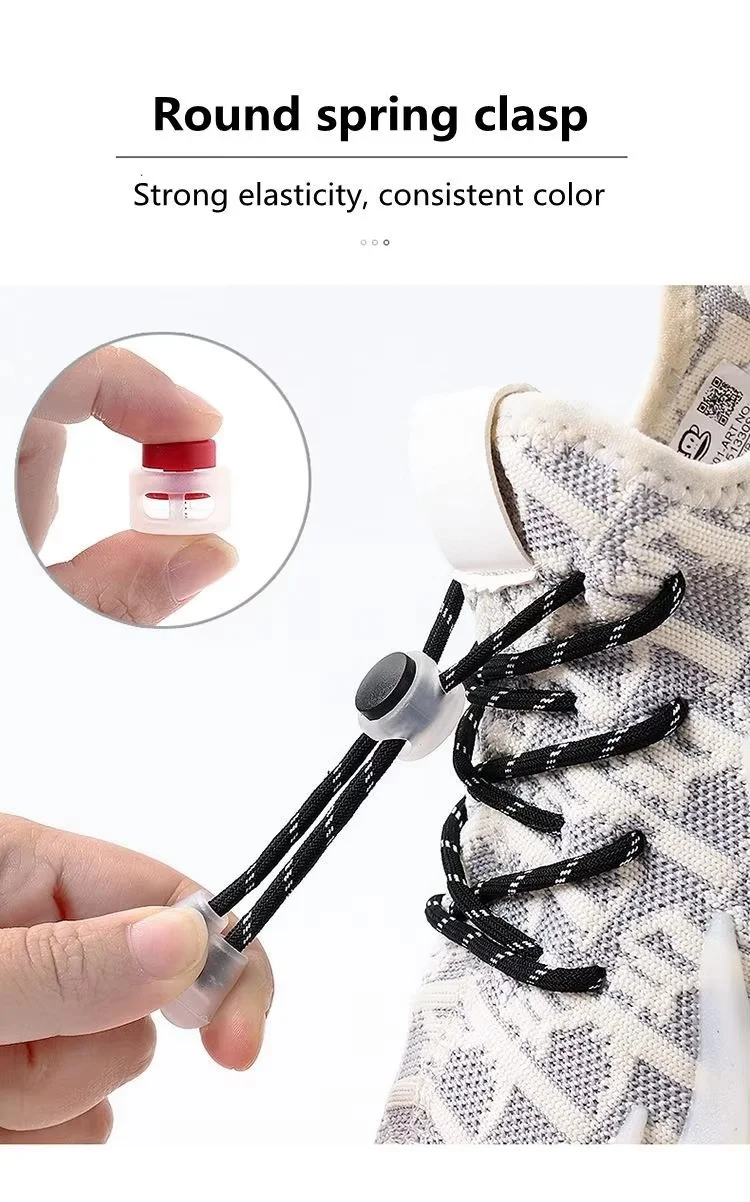 Elastic Round Lock Shoe laces Children's Sneakers Shoelaces without ties No Tie Shoelace Kids Adult Laces for Shoes Shoestrings
