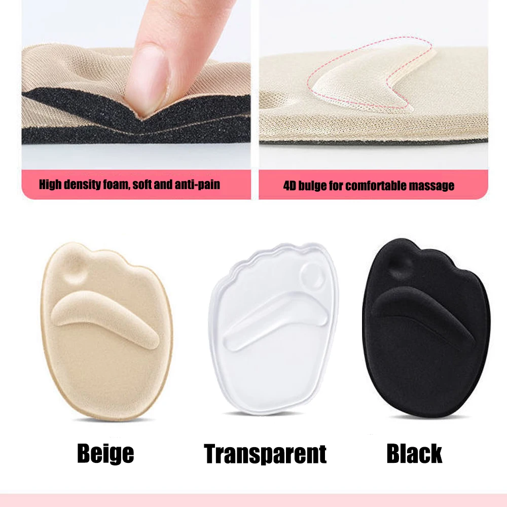 Forefoot Insert Cushion Pads for Women Shoes Anti slip Silicone Foot Pain Relief Pads for High Heels Sandals Gel Shoe Insoles