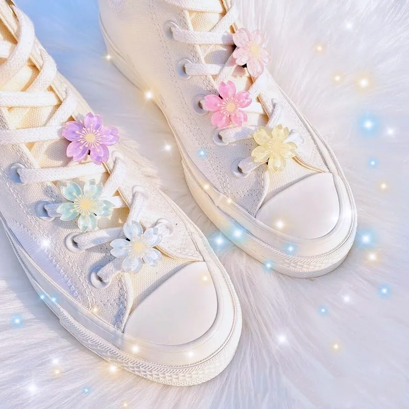 1 PC Flowers Shoe Buckle Shoelaces Decorative Clip Shoe Charm Trend Creative Cute Sneaker Canvas Cartoon DIY Shoes Accessories
