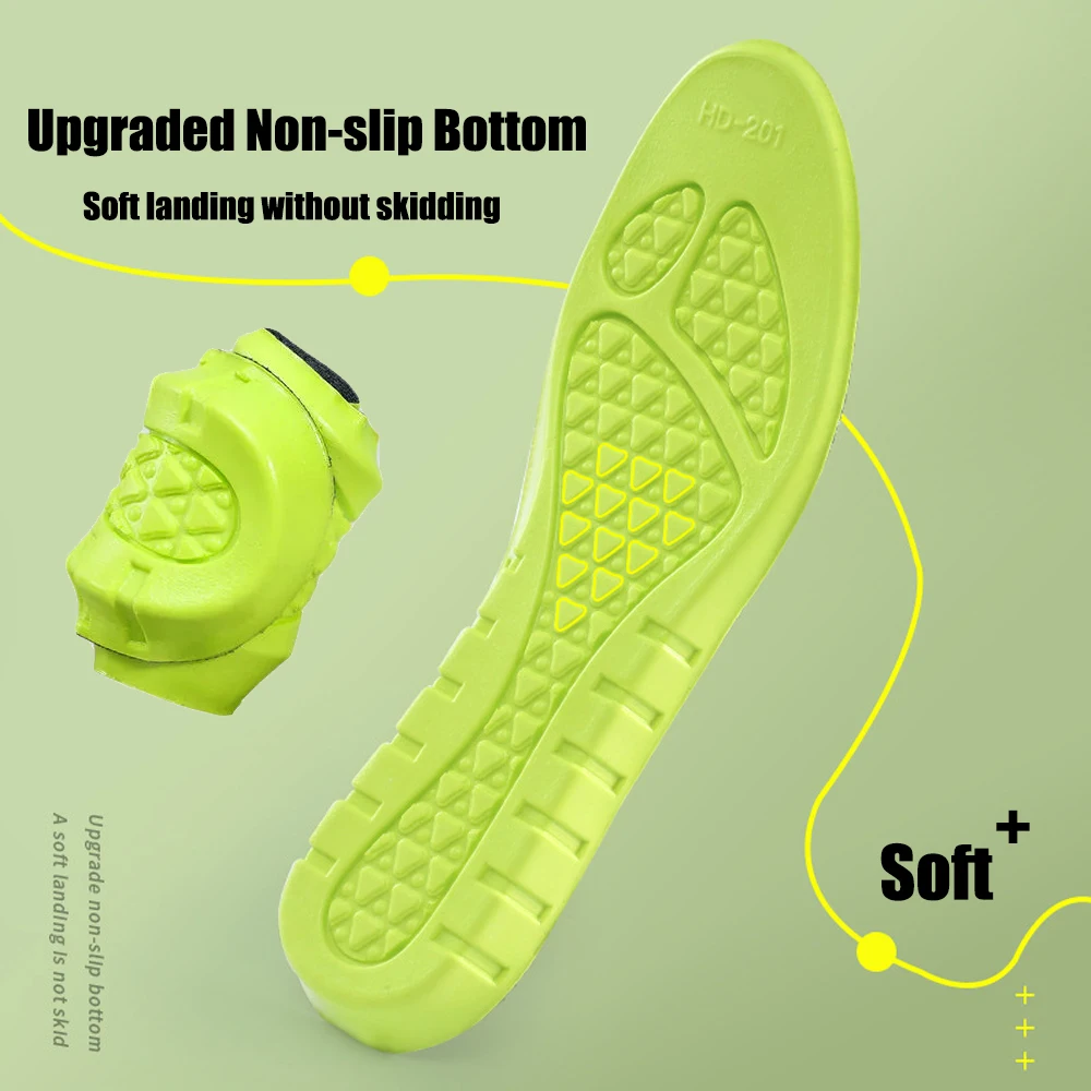 Memory Foam Sports Insoles for Shoes Men Women Sneakers Deodorant Shock Absorption Height Increase Insoles For Feet Arch Support