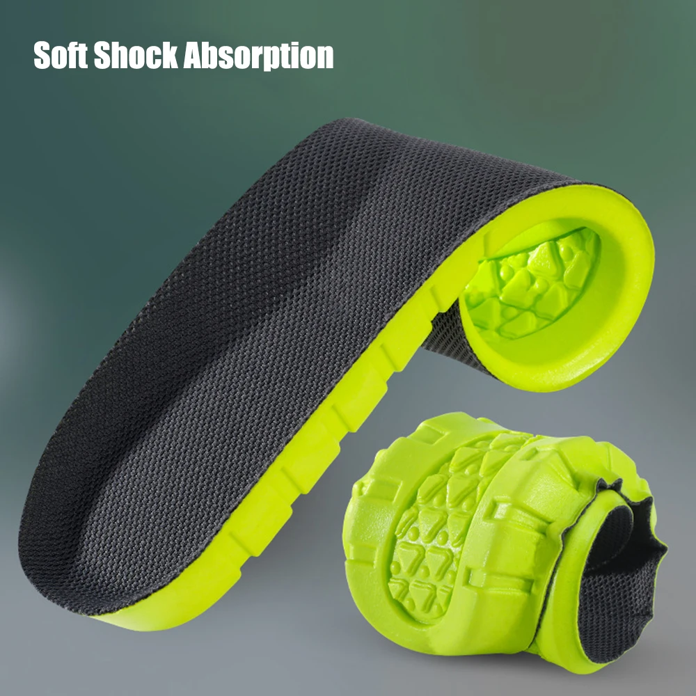 Memory Foam Sports Insoles for Shoes Men Women Sneakers Deodorant Shock Absorption Height Increase Insoles For Feet Arch Support
