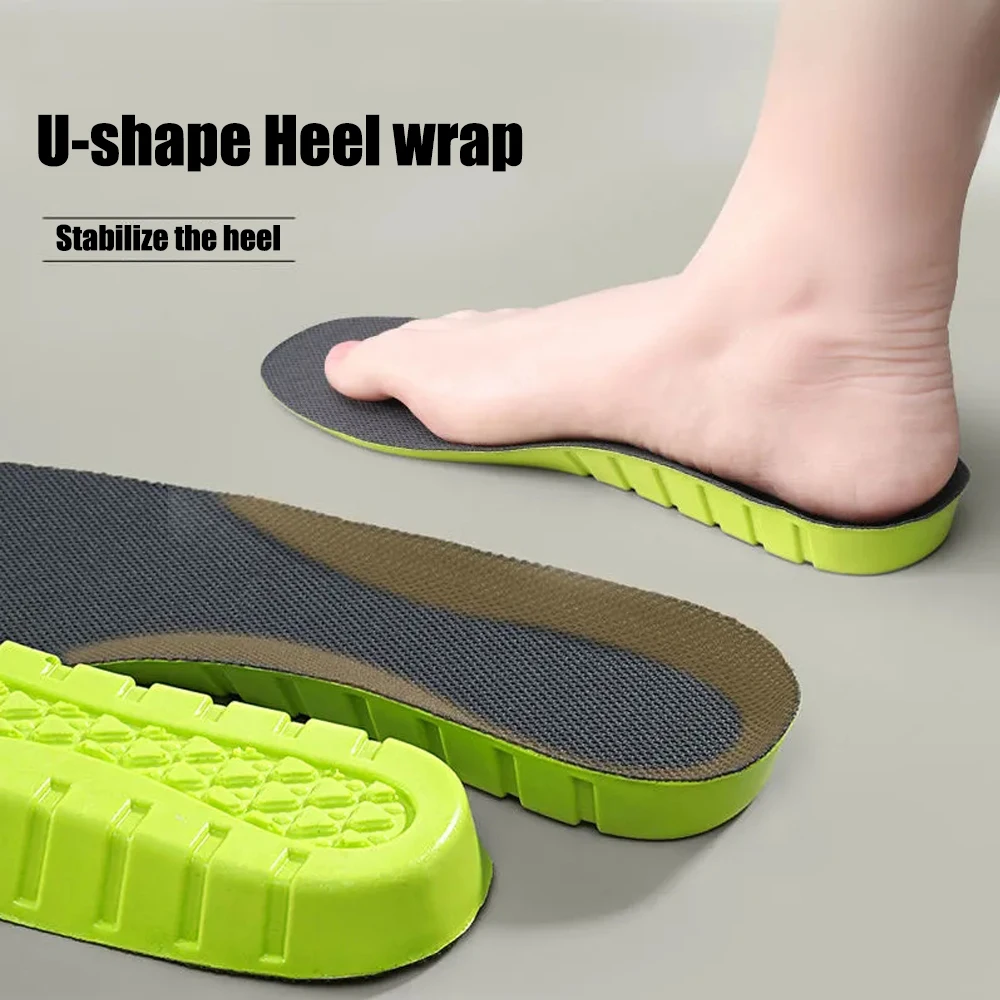 Memory Foam Sports Insoles for Shoes Men Women Sneakers Deodorant Shock Absorption Height Increase Insoles For Feet Arch Support