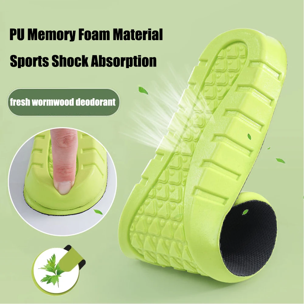 Memory Foam Sports Insoles for Shoes Men Women Sneakers Deodorant Shock Absorption Height Increase Insoles For Feet Arch Support