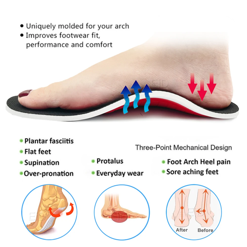 Orthopedic Insoles for Flat Foot Orthotics Gel shoes sole Insert Pad Arch Support Pad For Plantar fasciitis Feet Care man women