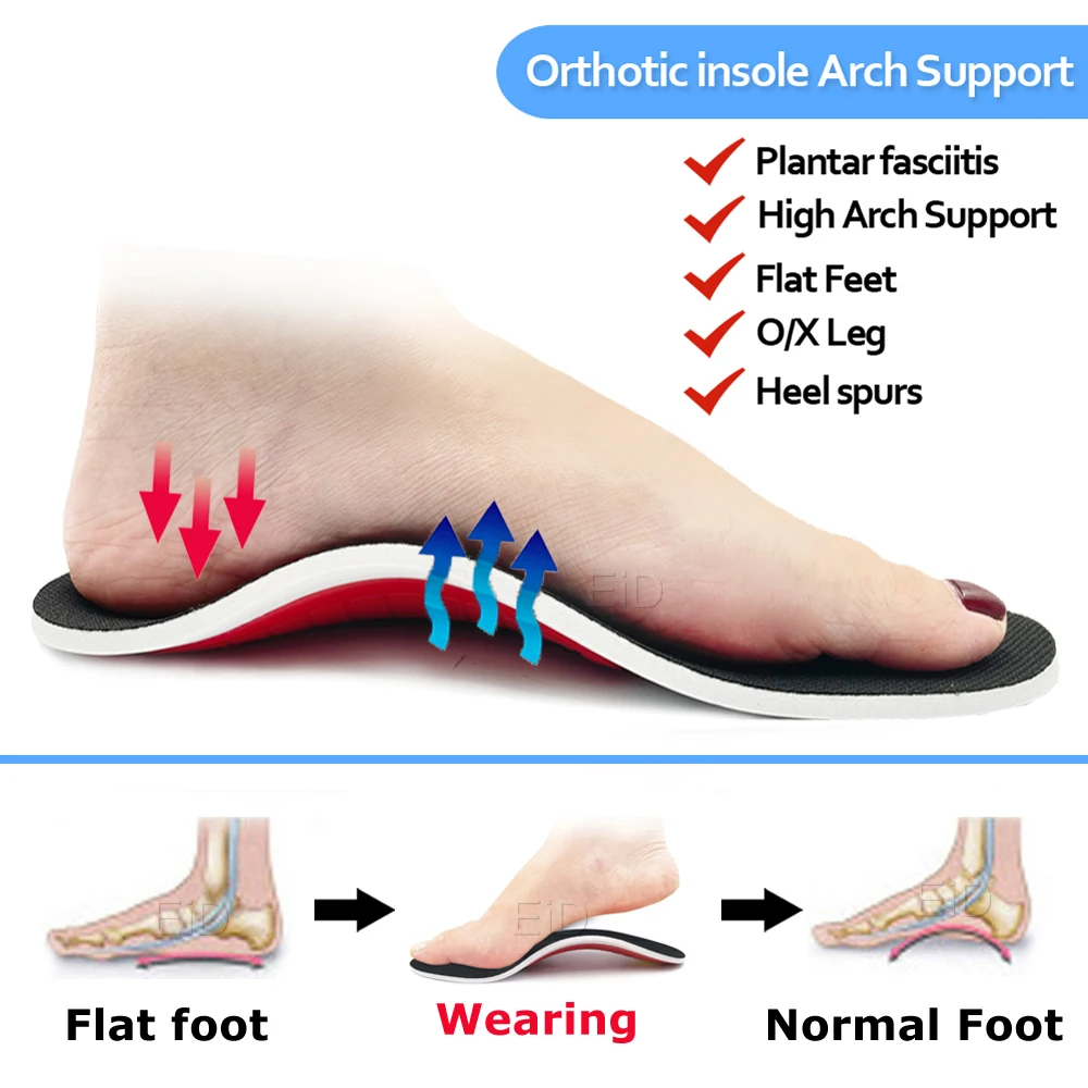 Orthopedic Insoles for Flat Foot Orthotics Gel shoes sole Insert Pad Arch Support Pad For Plantar fasciitis Feet Care man women