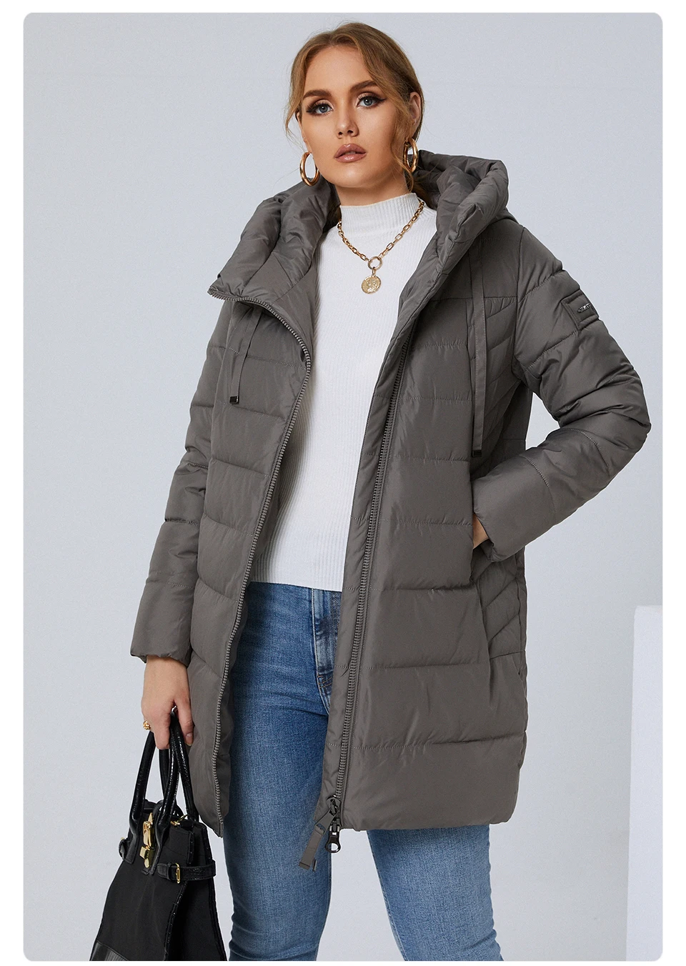 GASMAN 2022 Women's down jacket Fashion Classic Brand Woman winter parka Long Puffer plus size 6xl Warm coat women Hot sale 180