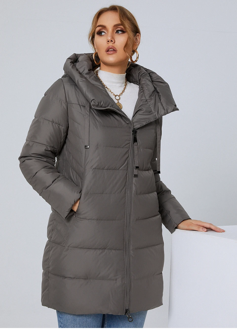 GASMAN 2022 Women's down jacket Fashion Classic Brand Woman winter parka Long Puffer plus size 6xl Warm coat women Hot sale 180