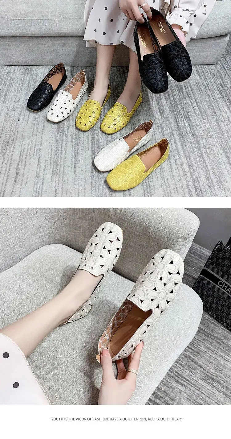 Fashion Beige Wide Flats Female Shoes Big Size 41 42 Summer Casual Soft Women's Slip on Loafers Ladies Cheap Shoes 2023 New