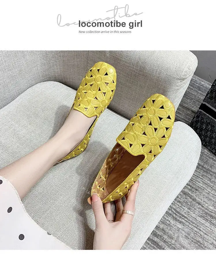 Fashion Beige Wide Flats Female Shoes Big Size 41 42 Summer Casual Soft Women's Slip on Loafers Ladies Cheap Shoes 2023 New