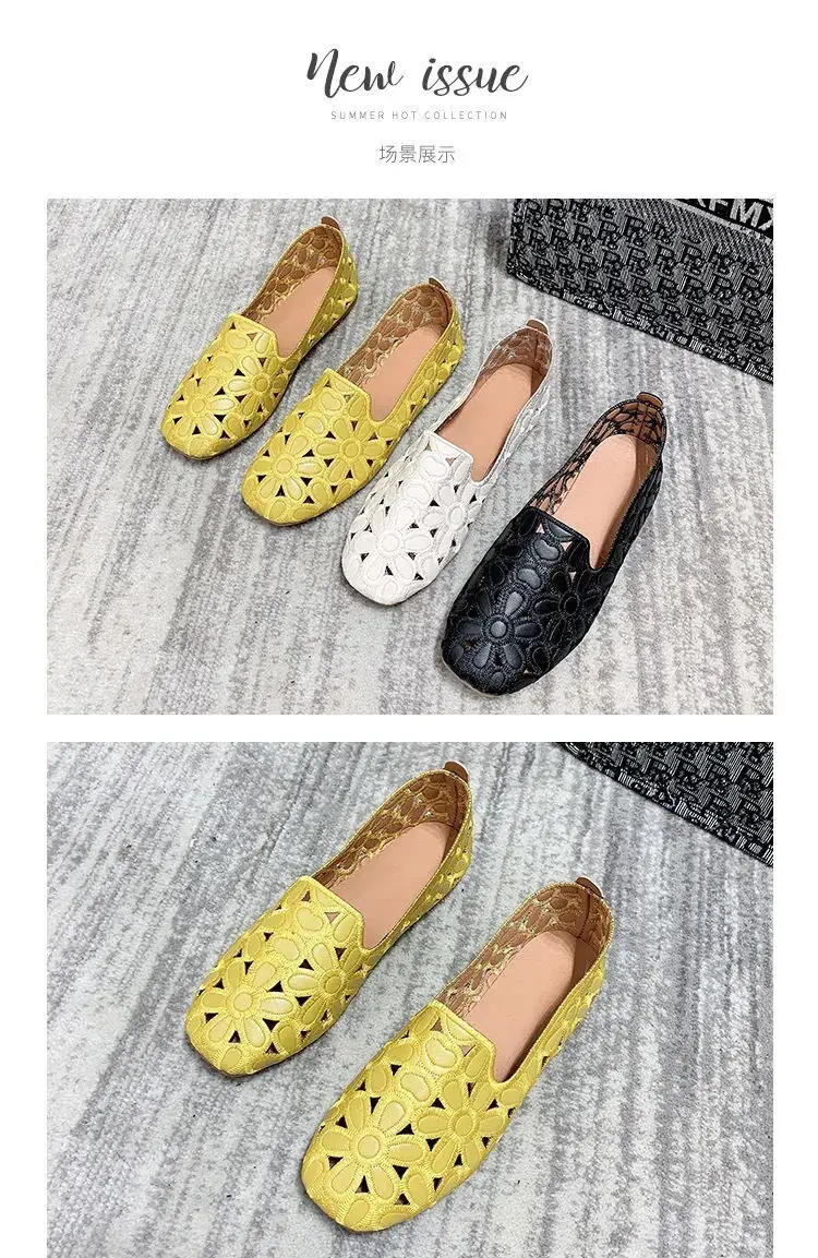 Fashion Beige Wide Flats Female Shoes Big Size 41 42 Summer Casual Soft Women's Slip on Loafers Ladies Cheap Shoes 2023 New
